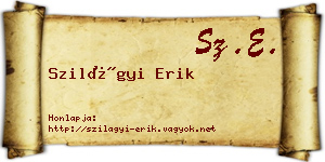 Szilágyi Erik névjegykártya