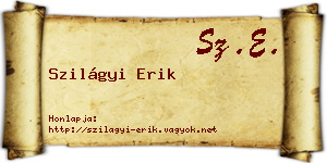 Szilágyi Erik névjegykártya