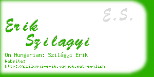 erik szilagyi business card